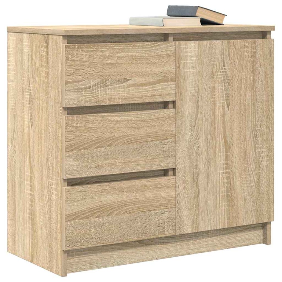 Aparador con cajón roble Sonoma 71x35x65 cm madera