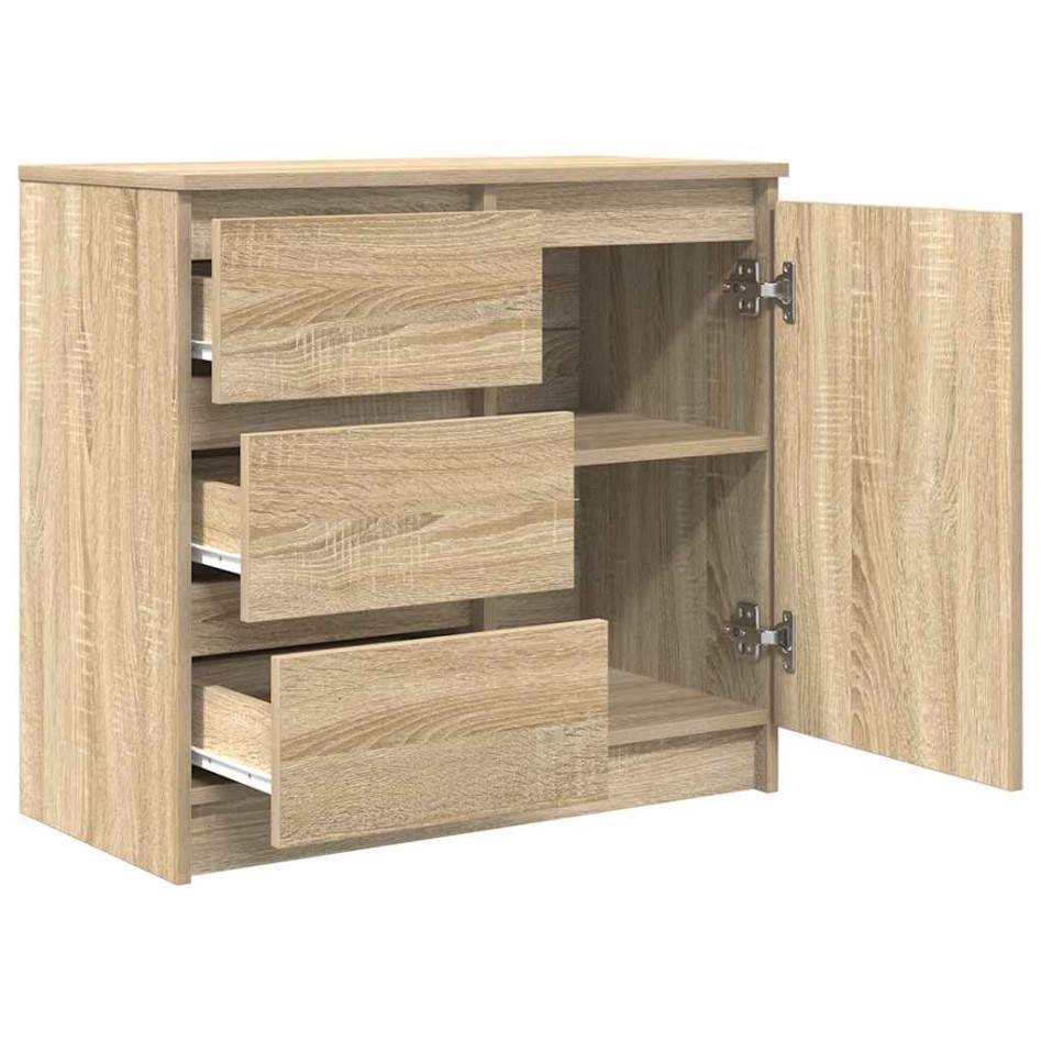 Aparador con cajón roble Sonoma 71x35x65 cm madera