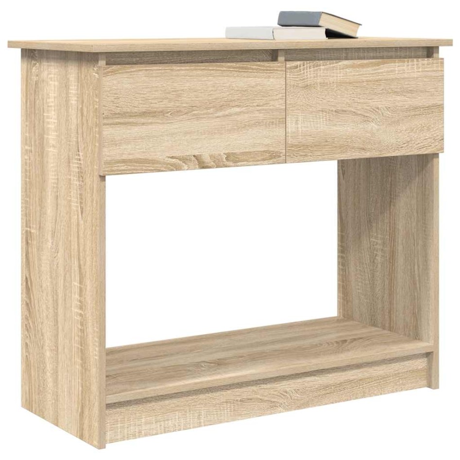 Mesa consola con cajones roble Sonoma 85,5x38,5x74,5