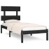 Estructura de cama madera maciza negro 100x200