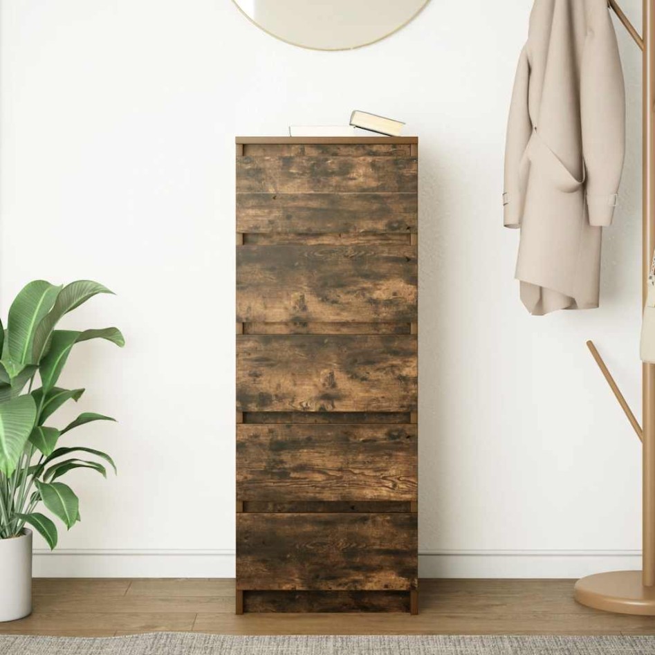 Aparador con cajones roble ahumado 37,5x35x99