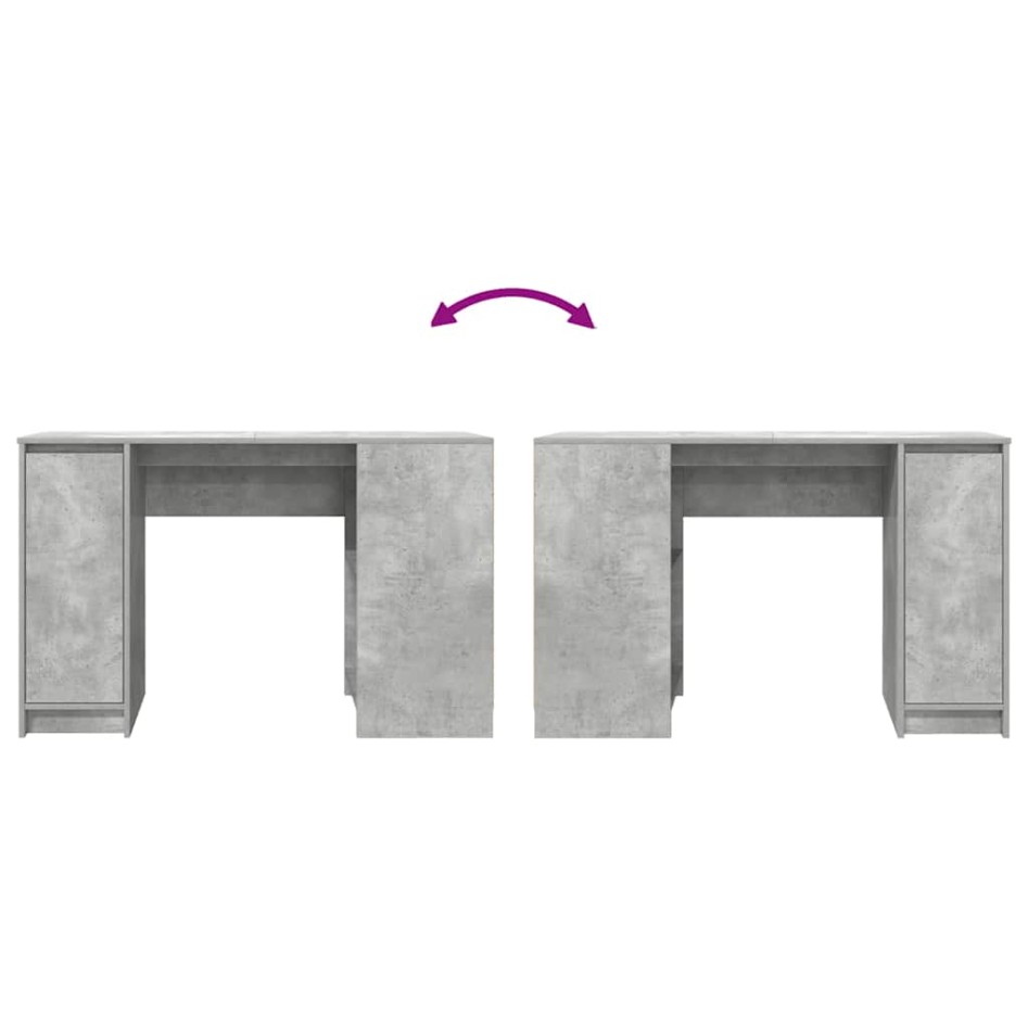 Escritorio gris hormigón 120x42x76 cm madera de