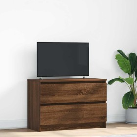 Mueble de TV marrón roble 80x35x54 cm madera de