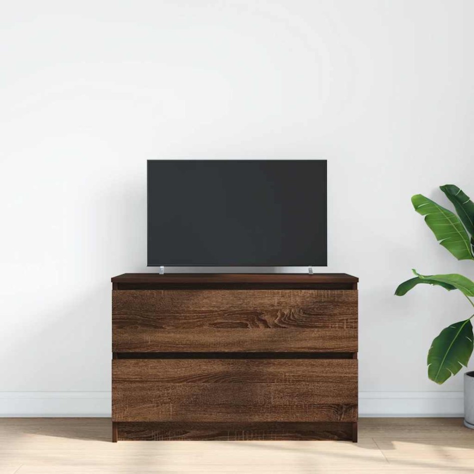 Mueble de TV marrón roble 80x35x54 cm madera de
