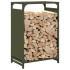 Leñero verde oliva 44x28x65 cm Acero laminado en