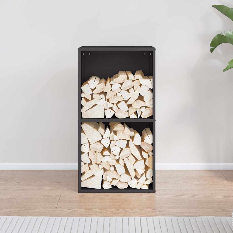 Leñero negro 40x30x75 cm Acero laminado en