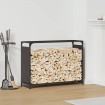 Leñero negro 90x28x65 cm Acero laminado en frío