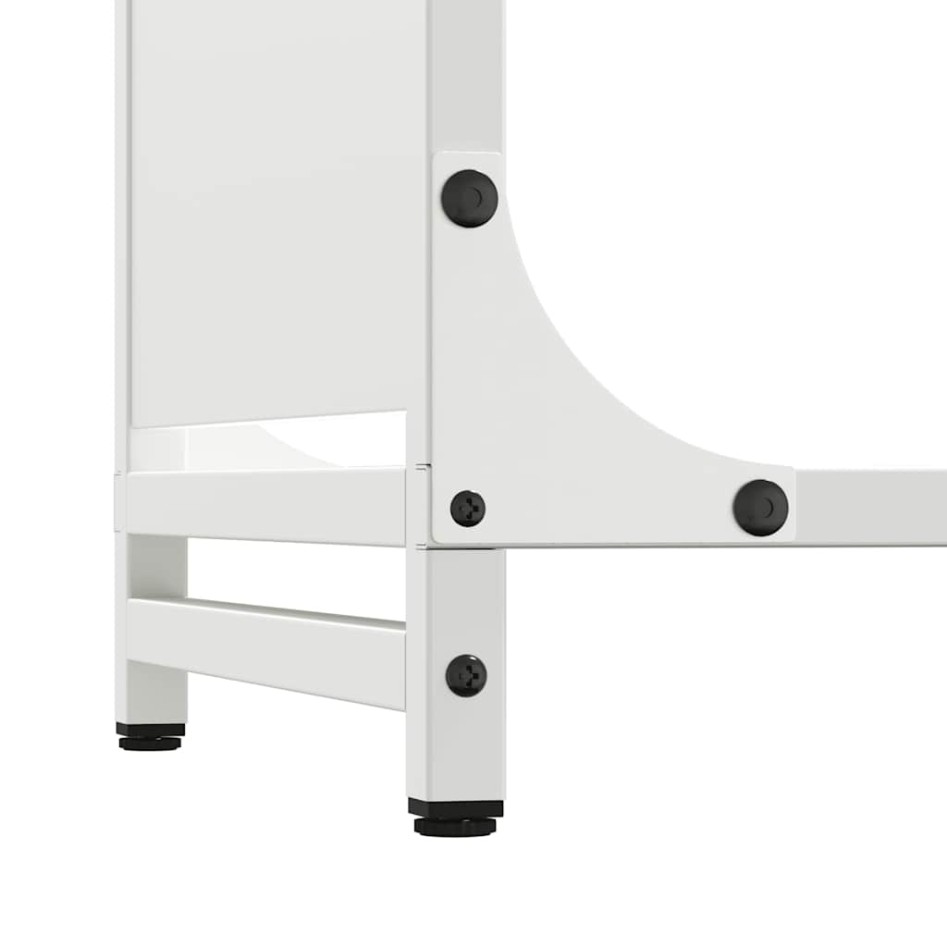 Leñero blanco 44x28x90 cm Acero laminado en