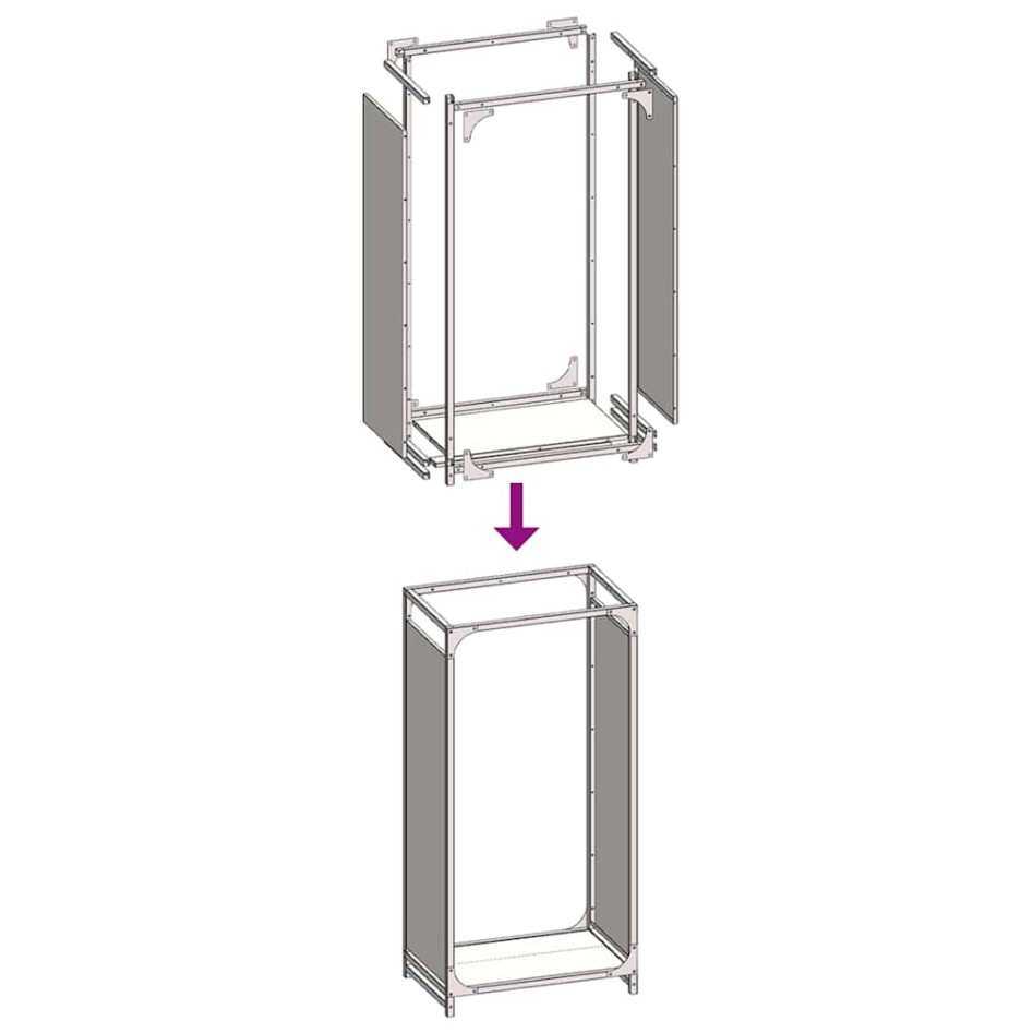 Leñero blanco 44x28x90 cm Acero laminado en
