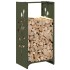 Leñero verde oliva 40x30x80 cm Acero laminado en