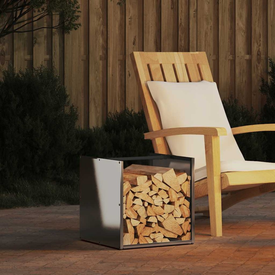 Leñero de acero inoxidable 40x40x40