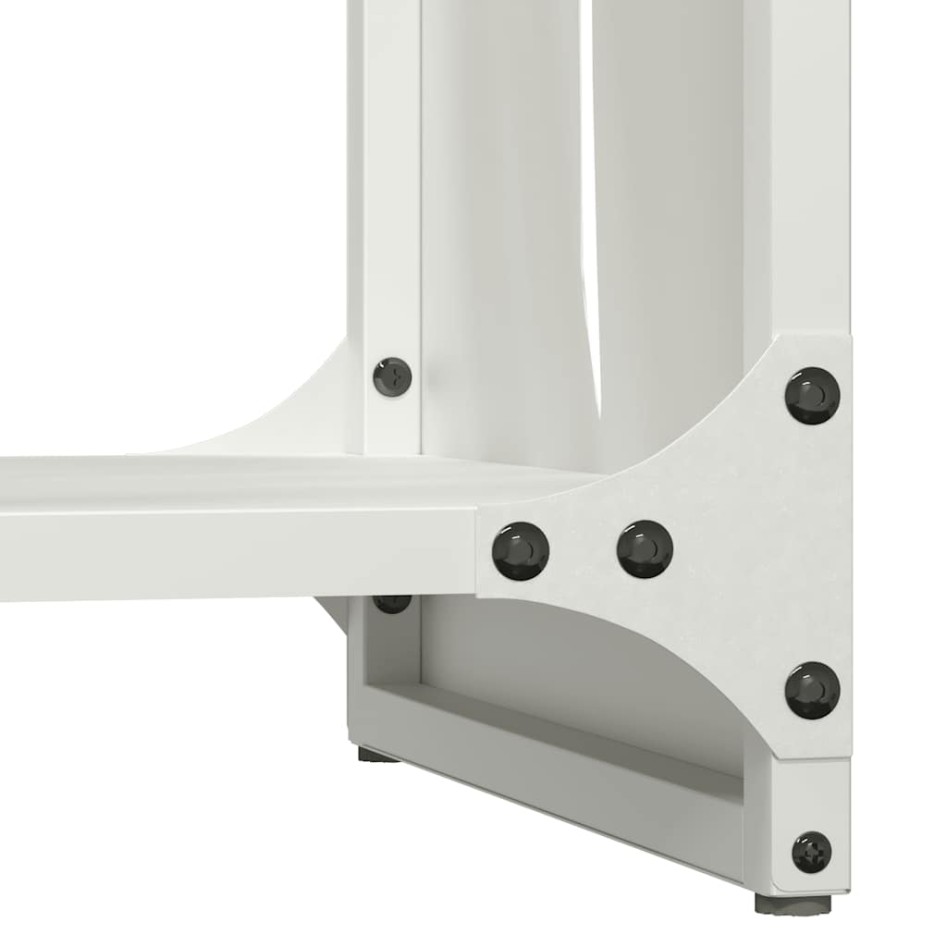 Leñero blanco 40x30x80 cm Acero laminado en