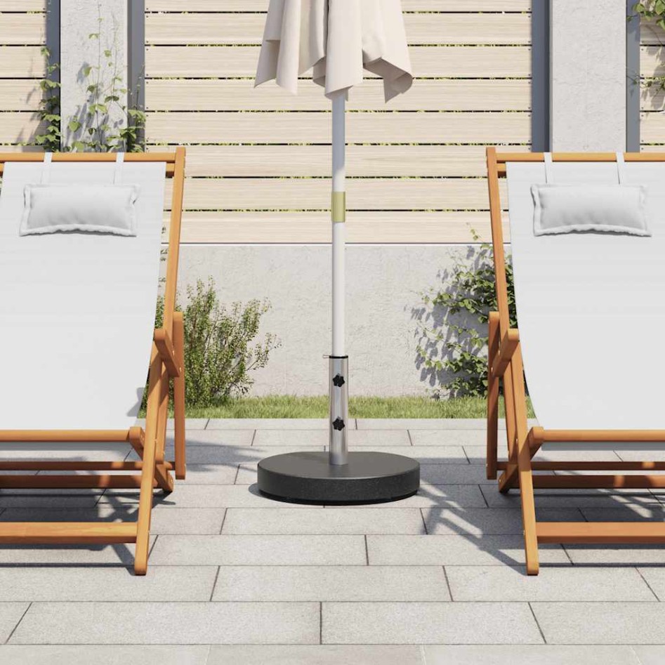 Base de sombrilla redonda de granito negro 28,5