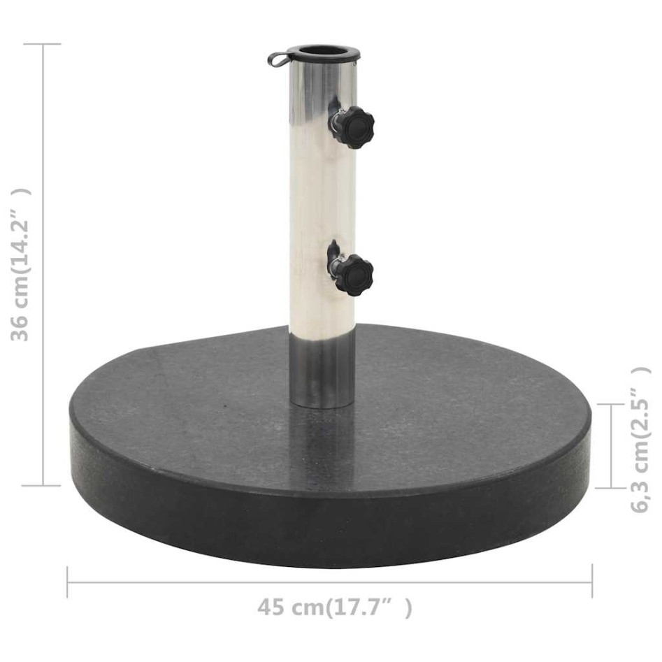 Base de sombrilla redonda de granito negro 28,5