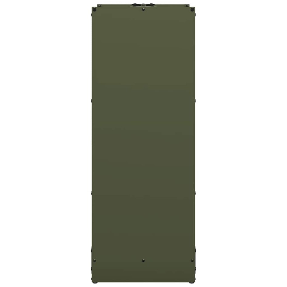 Leñero verde oliva 40x30x80 cm Acero laminado en