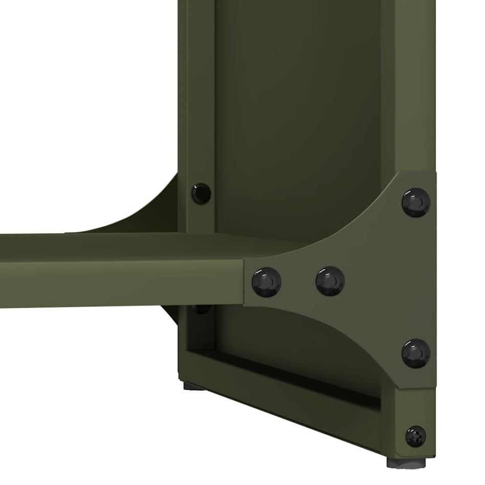 Leñero verde oliva 40x30x80 cm Acero laminado en