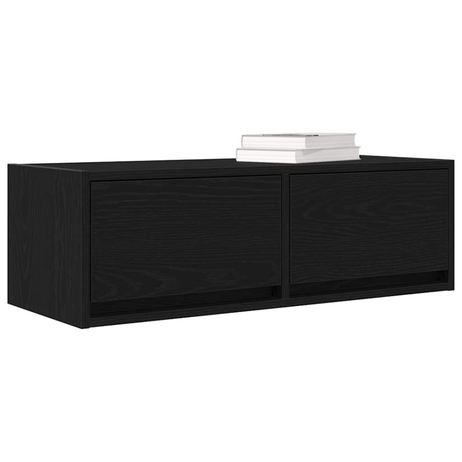 Mueble de TV de madera de roble negro 80x31x25,5