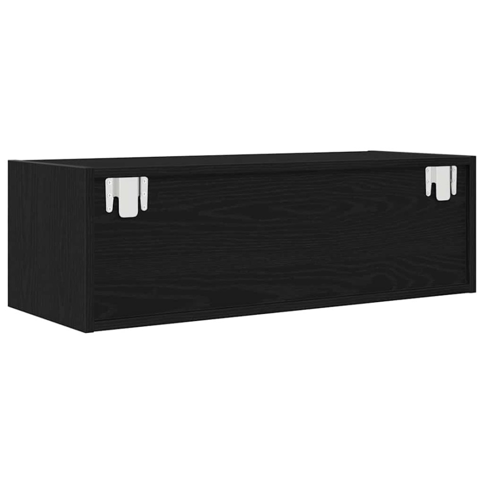 Mueble de TV de madera de roble negro 80x31x25,5