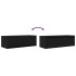 Mueble de TV de madera de roble negro 80x31x25,5