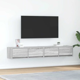 Muebles de TV 2 uds madera ingeniería gris Sonoma 80x31x25,5