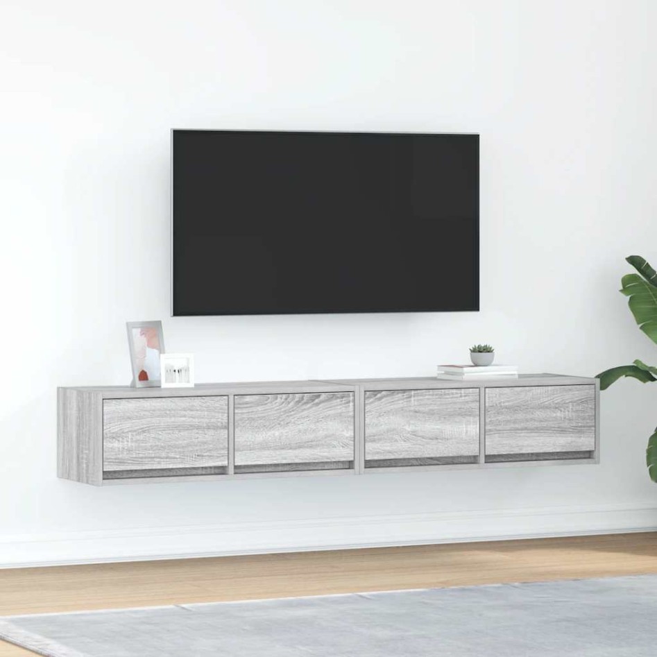 Muebles de TV 2 uds madera ingeniería gris Sonoma 80x31x25,5