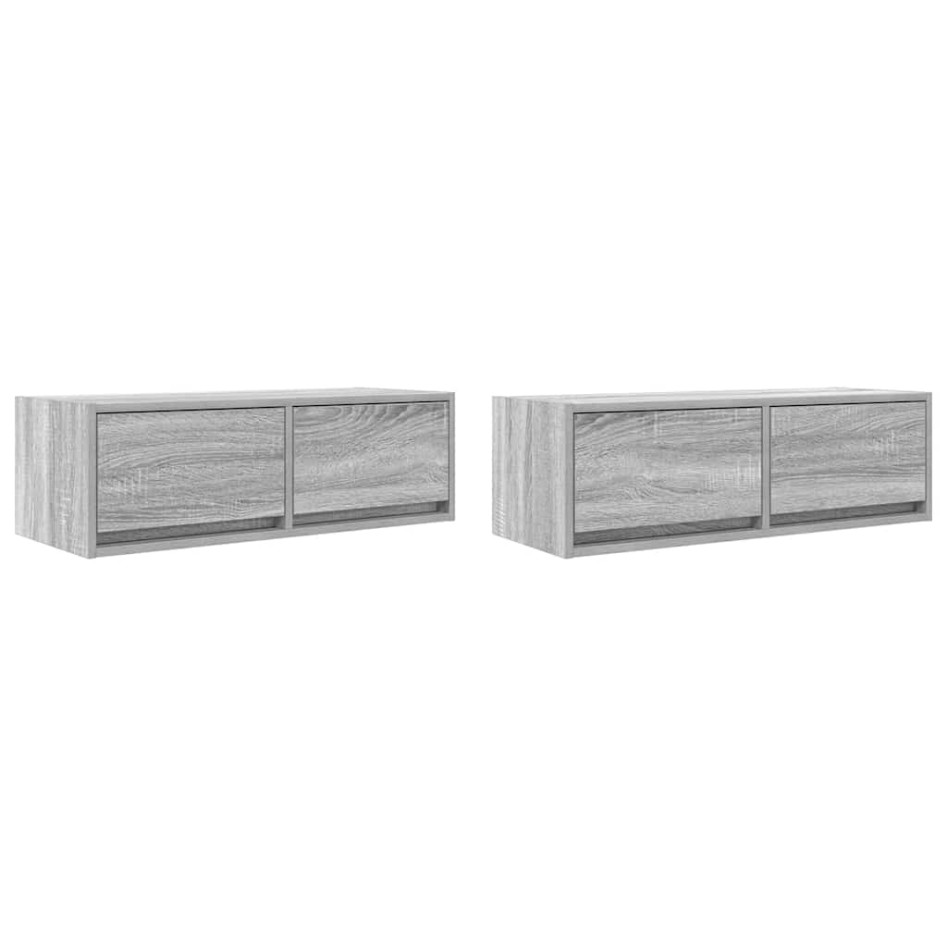 Muebles de TV 2 uds madera ingeniería gris Sonoma 80x31x25,5