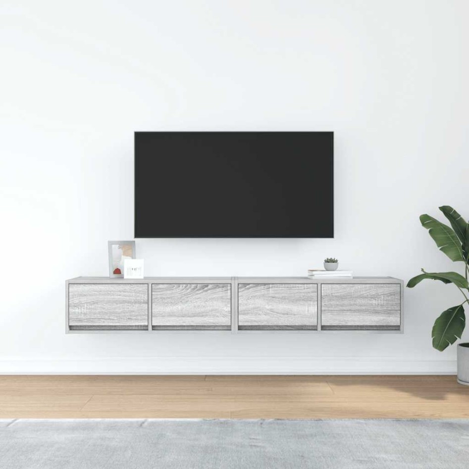 Muebles de TV 2 uds madera ingeniería gris Sonoma 80x31x25,5