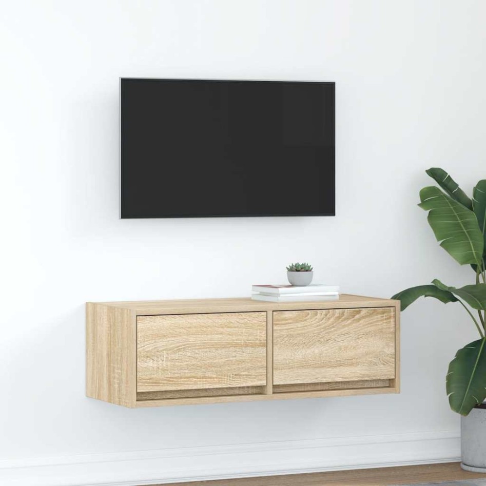 Mueble de TV de roble Sonoma 80x31x25,5 cm Madera de
