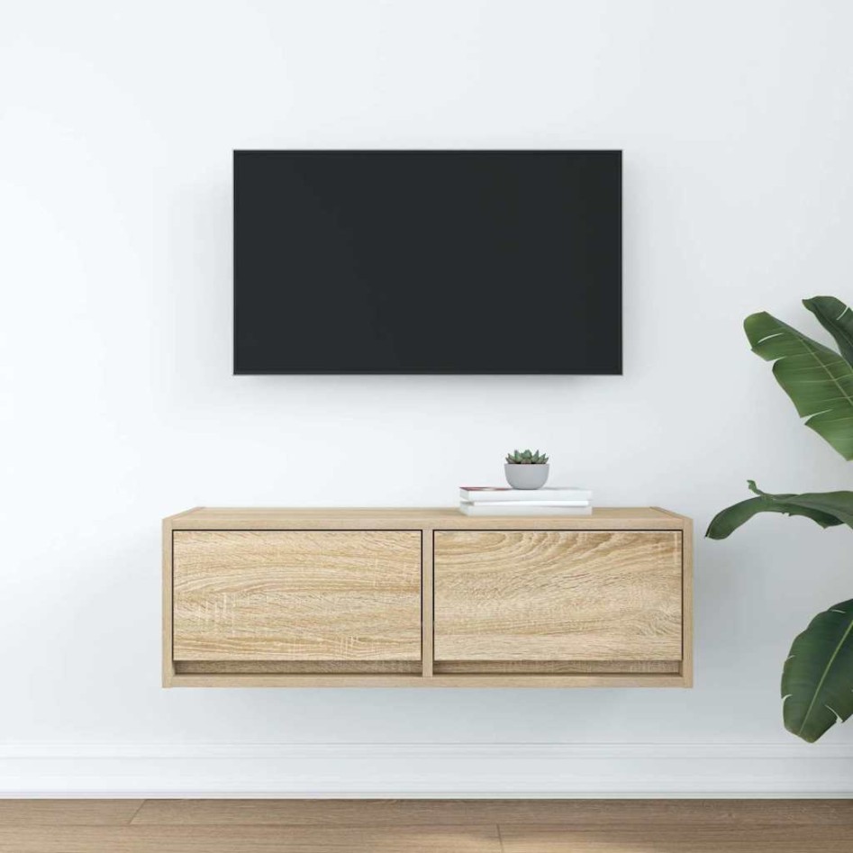 Mueble de TV de roble Sonoma 80x31x25,5 cm Madera de