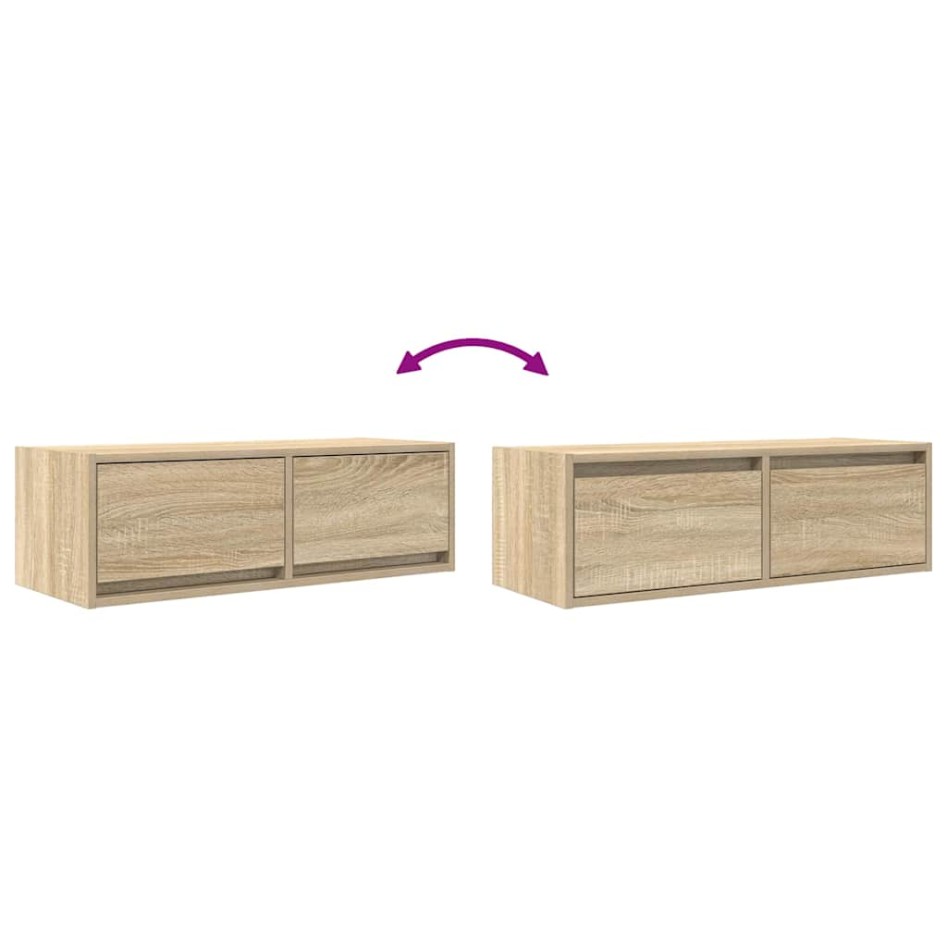 Mueble de TV de roble Sonoma 80x31x25,5 cm Madera de