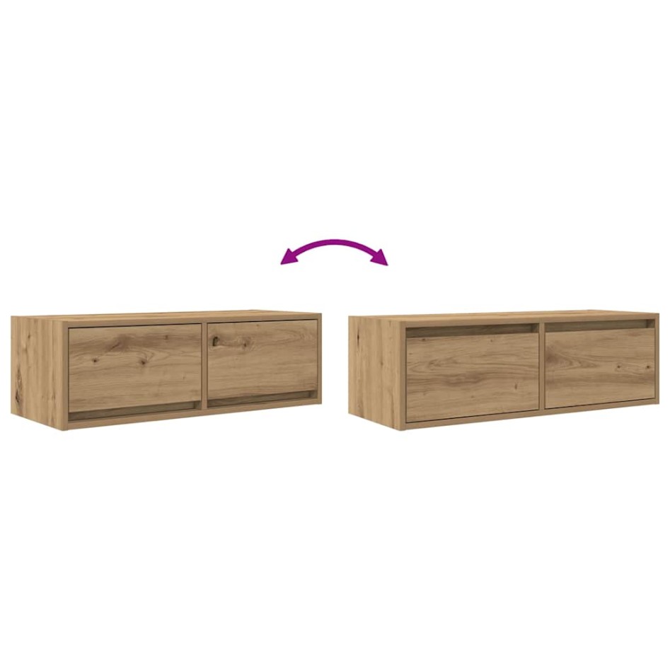 Muebles para TV 2 uds madera roble artisan 80x31x25,5