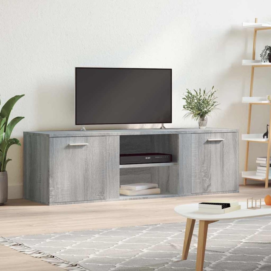 Mueble de TV de madera de ingeniería gris sonoma 120x34x37