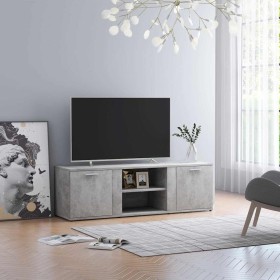 Mueble de TV madera contrachapada gris hormigón 120x34x37