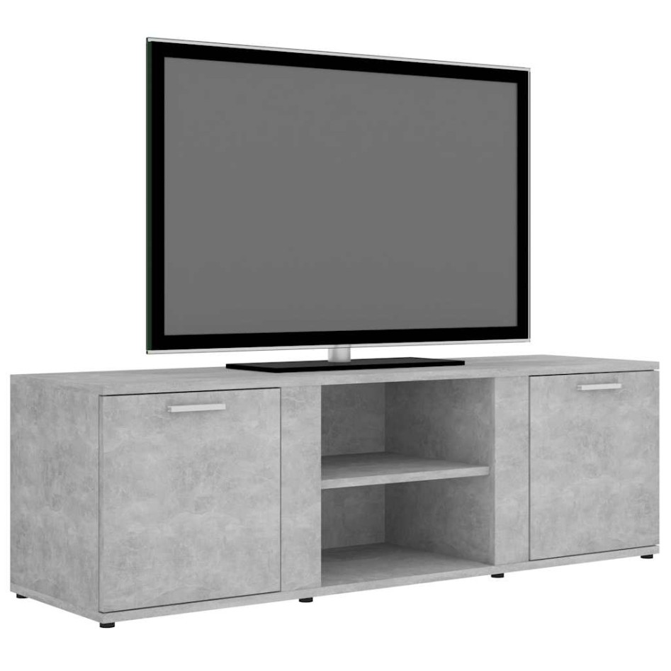 Mueble de TV madera contrachapada gris hormigón 120x34x37