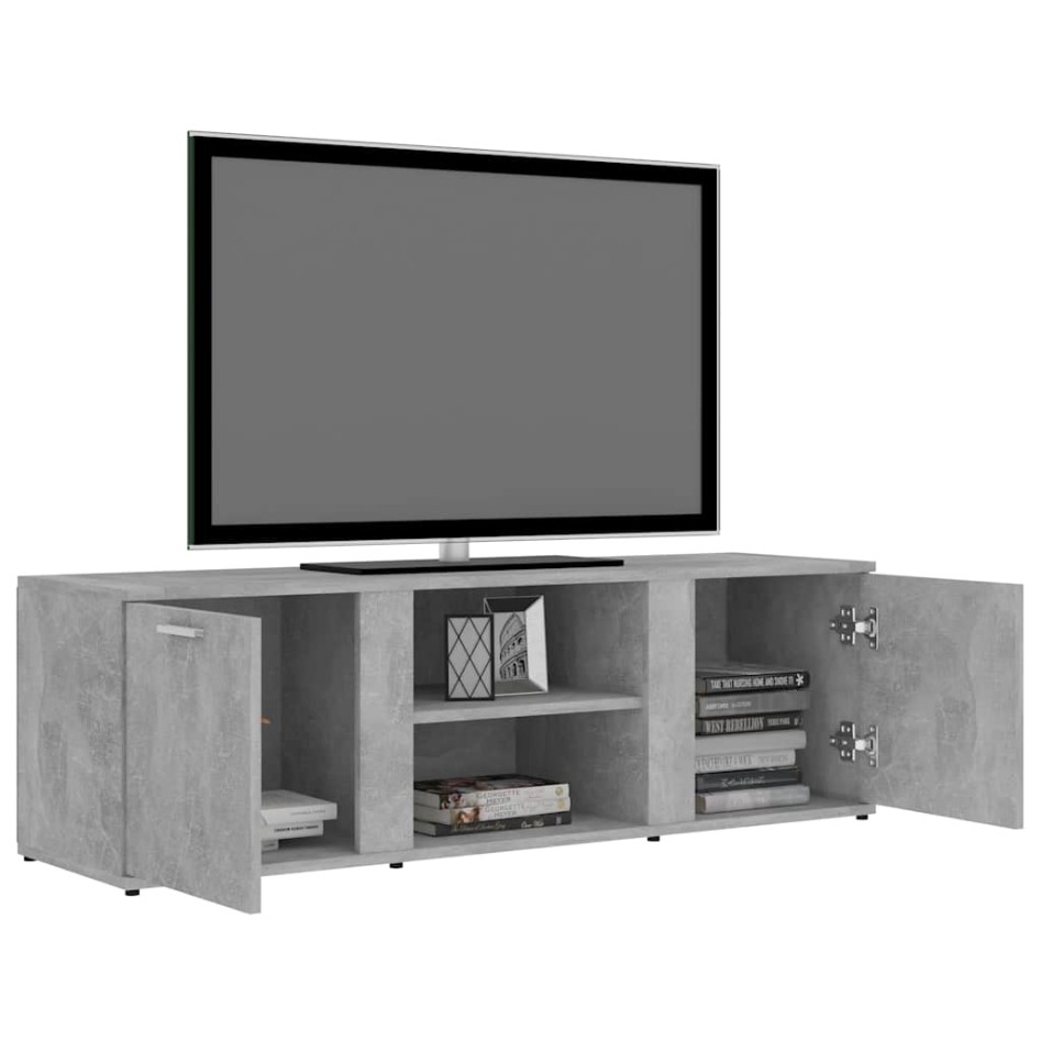 Mueble de TV madera contrachapada gris hormigón 120x34x37