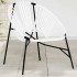 Silla de jardín con forma huevo ratán sintético blanco y