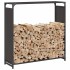 Leñero negro 90x28x90 cm Acero laminado en
