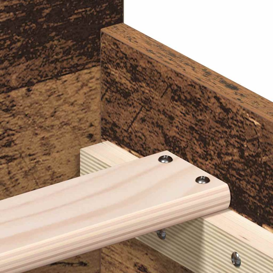 Estructura de cama sin colchón de madera antigua 75x190