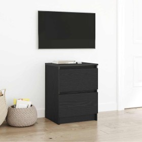 Mueble de TV de madera de ingeniería negro 40x35x54