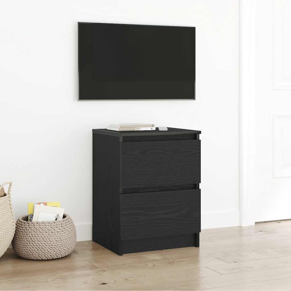 Mueble de TV de madera de ingeniería negro 40x35x54