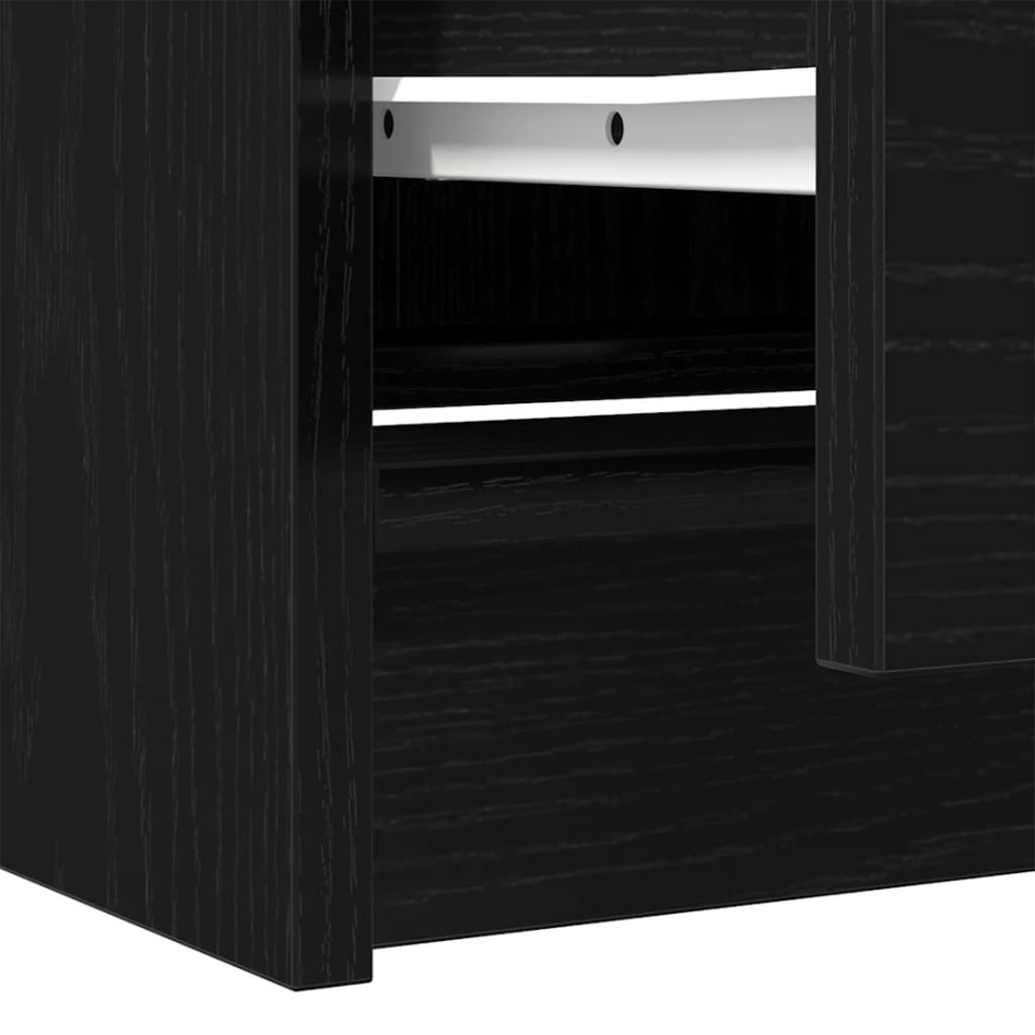 Mueble de TV de madera de ingeniería negro 40x35x54