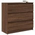 Aparador roble marrón 80x35x76 cm madera de