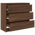 Aparador roble marrón 80x35x76 cm madera de