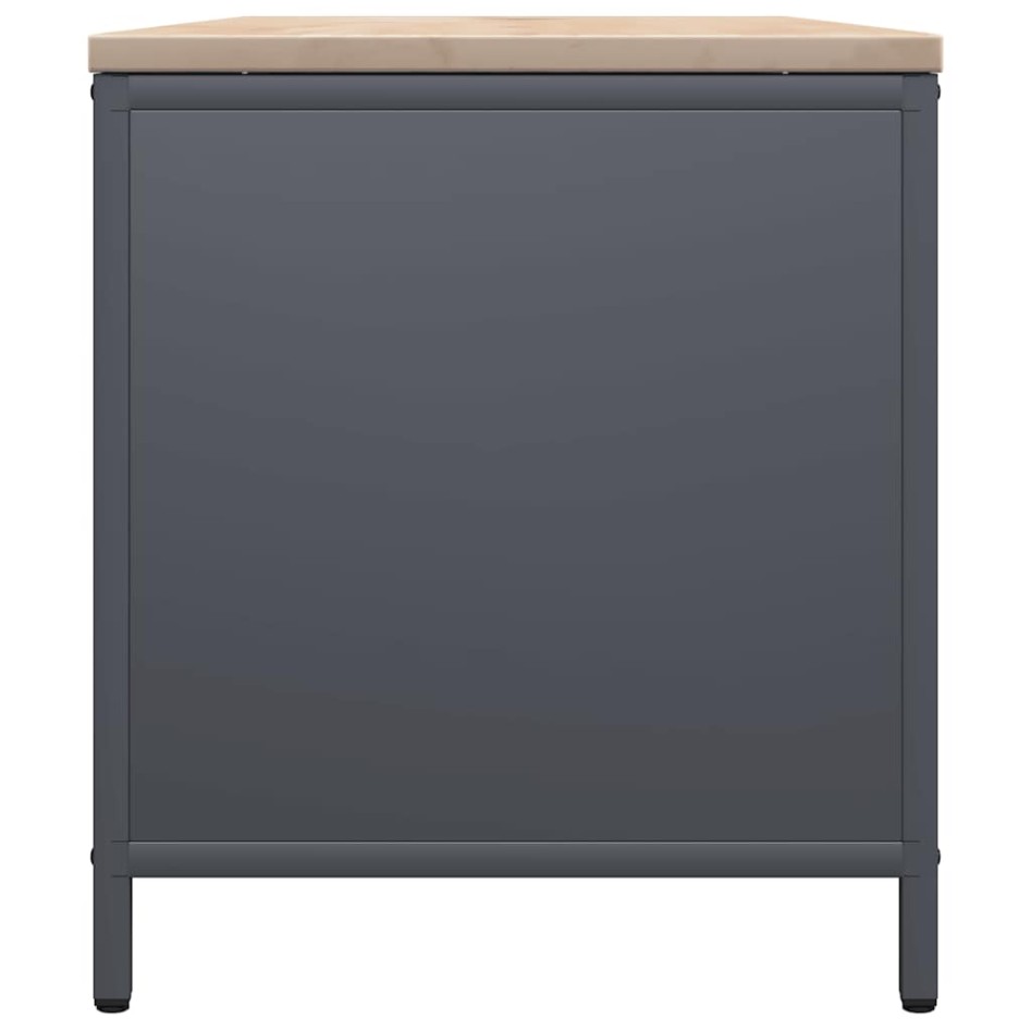 Leñero con tablero de madera antracita 100,5x35,5x40