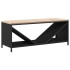 Leñero con tablero de madera negro 100,5x35,5x40