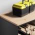 Leñero con tablero de madera negro 100,5x35,5x40