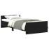 Estructura de cama sin colchón roble negro 90x200
