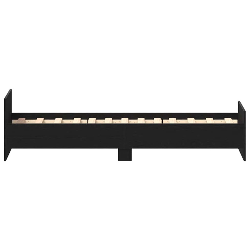 Estructura de cama sin colchón roble negro 90x200