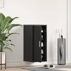 Zapatero de madera de roble negro 32x35x70