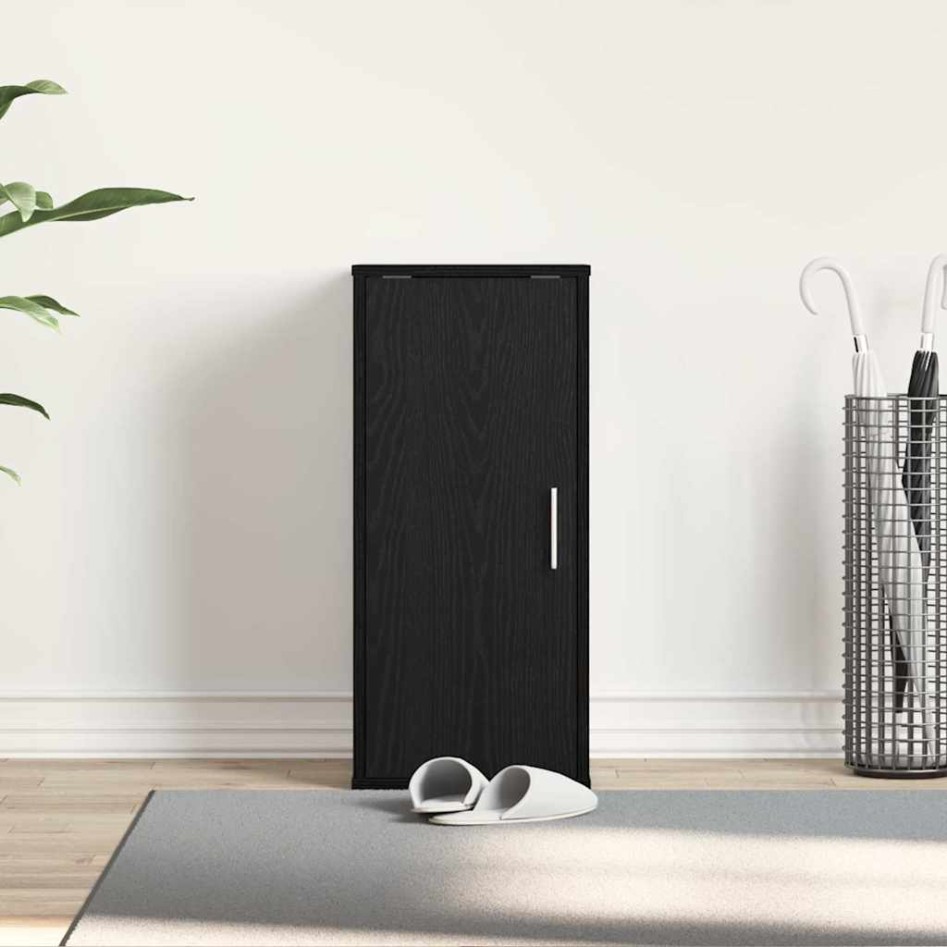 Zapatero de madera de roble negro 32x35x70